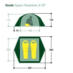 VAUDE SPACE SEAMLESS 2-3P - Kuppelzelt -Camping Freien 5637736449 dvmemuc space seamless 23p vaude 24