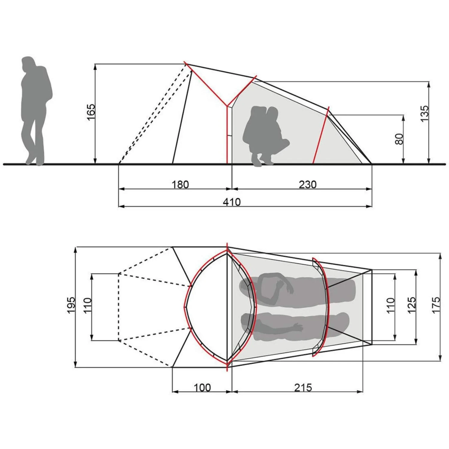 VAUDE CHAPEL SUL XT 2P - Tunnelzelt 2 VAUDE CHAPEL SUL XT 2P - Tunnelzelt – Bild 2